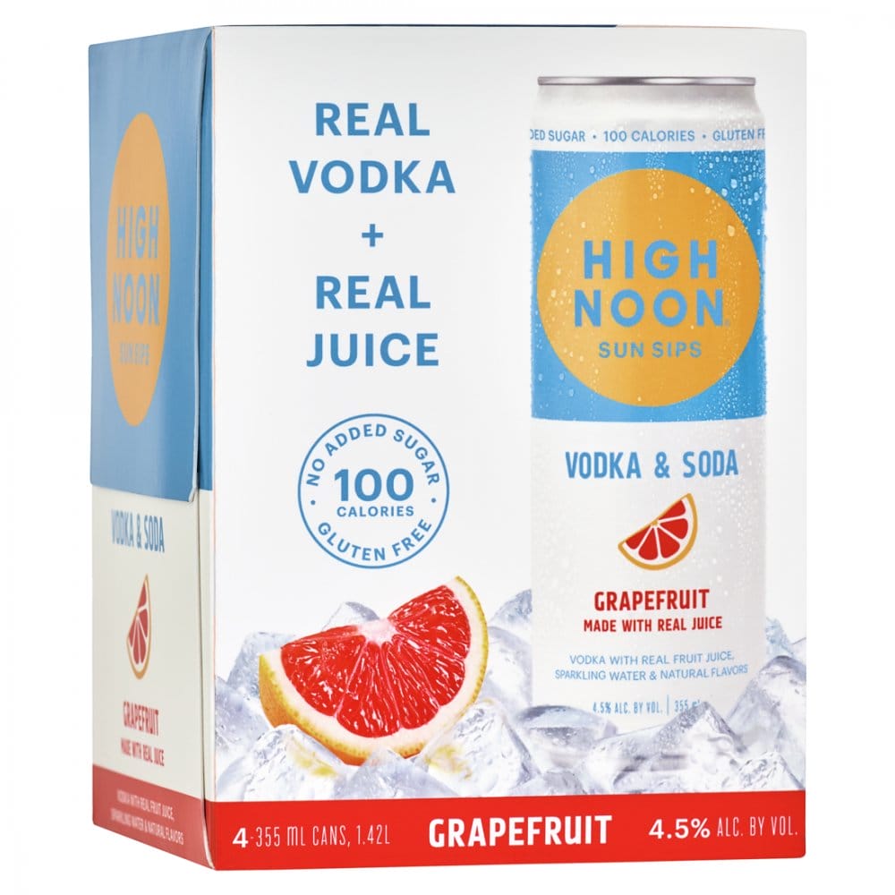 High noon grapefruit vodka hard seltzer - 4x 12oz cans