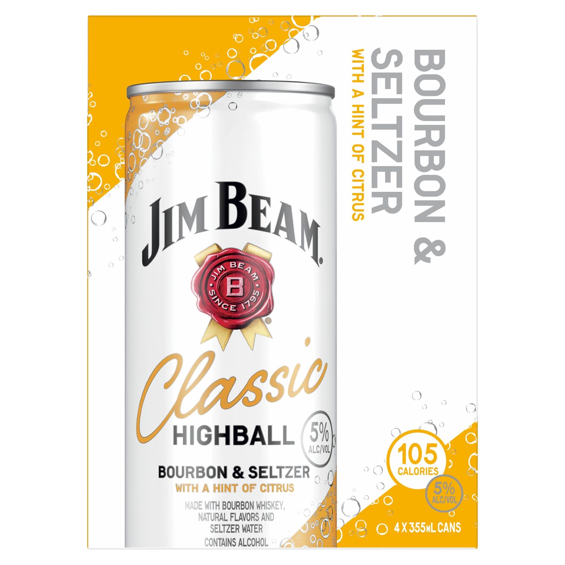 Jim beam classic highball bourbon & seltzer (355 ml)