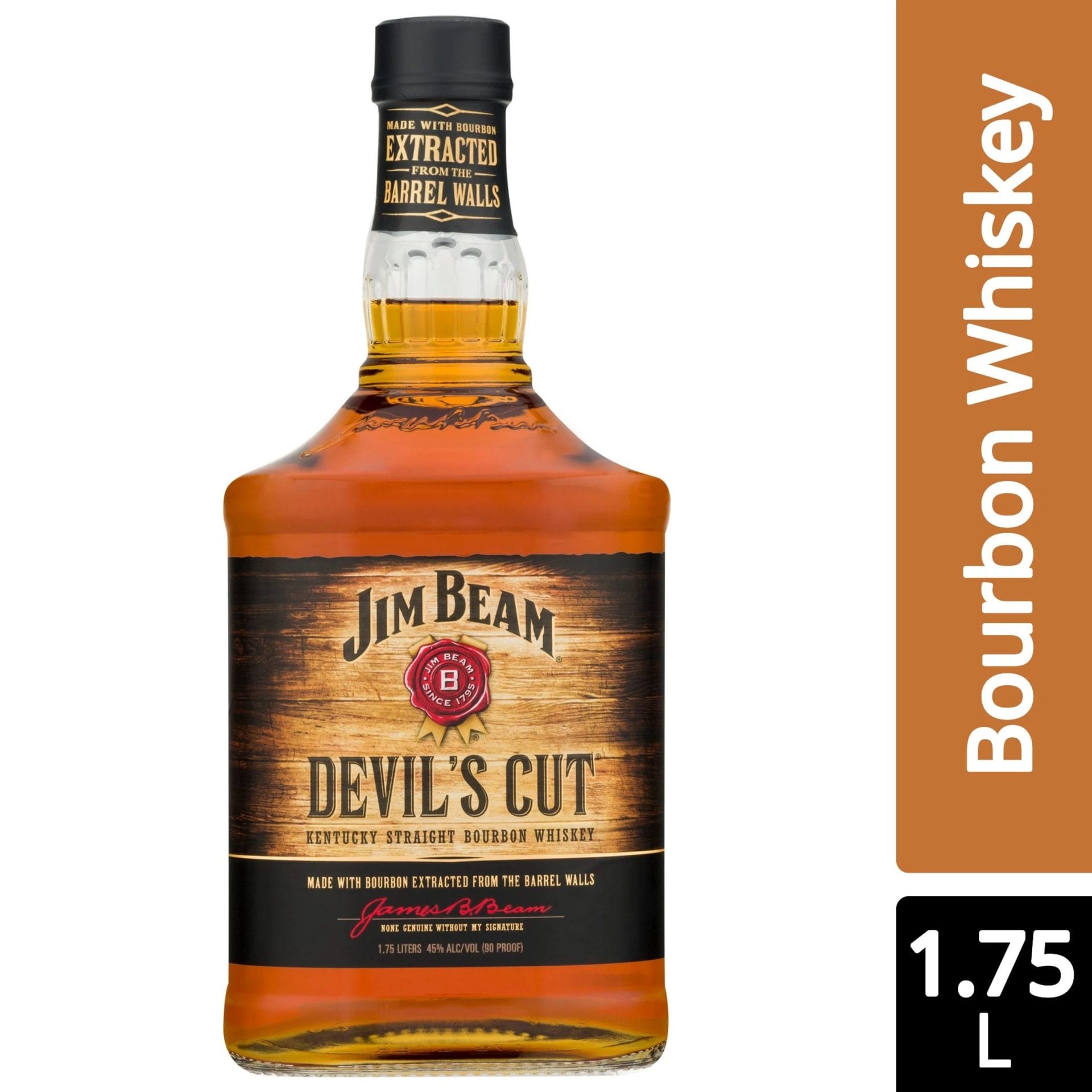Jim beam devil's cut kentucky straight bourbon whiskey bottle 1795 (1.75 l)