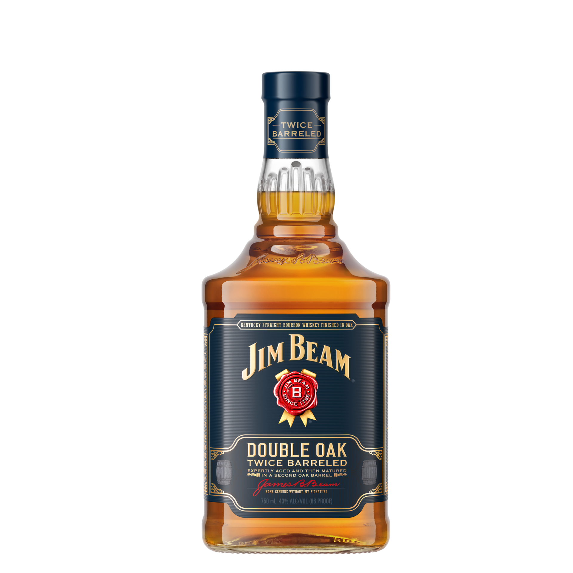 Jim beam double oak twice barreled kentucky straight bourbon whiskey (750 ml)