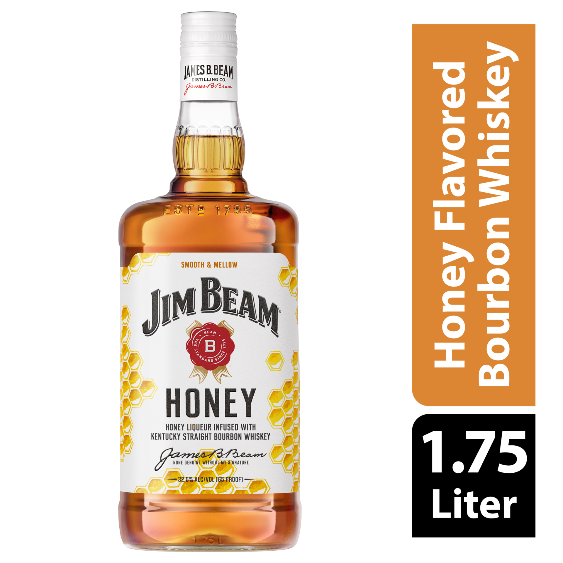Jim beam honey bourbon whiskey (1.7 l)